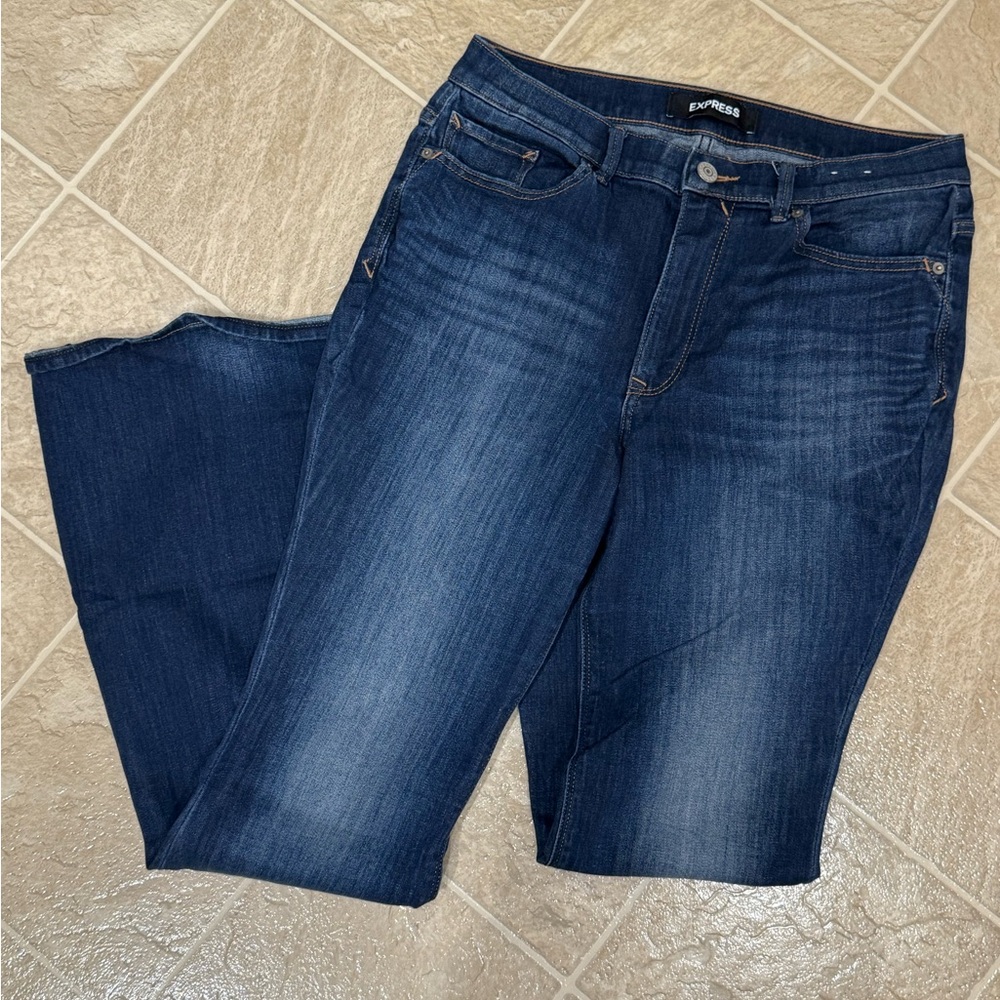 Express Bell Flare High Rise Denim Jeans - Picture 2 of 7